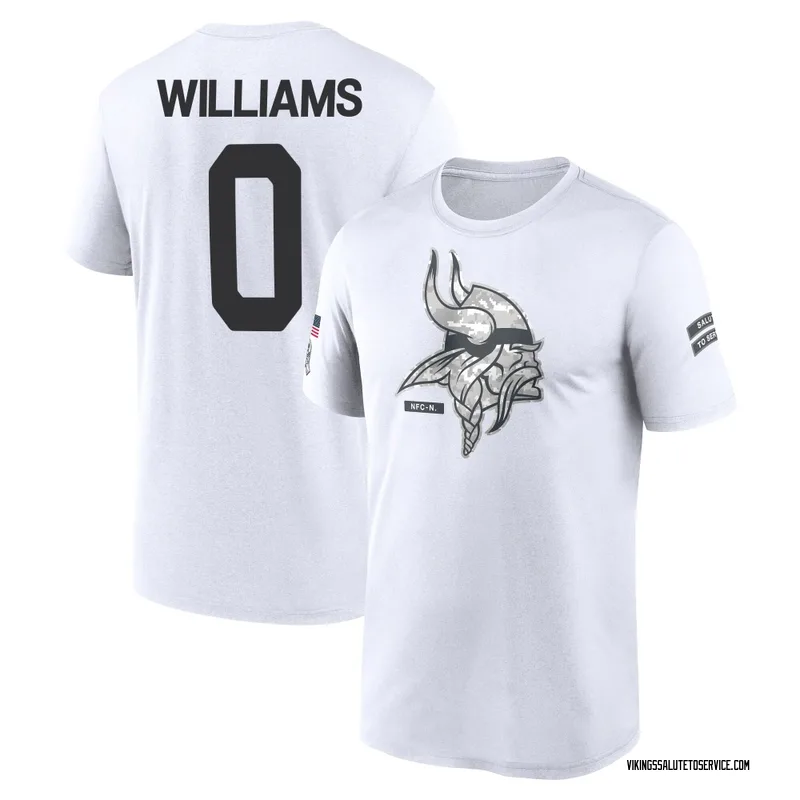 Youth Scooby Williams Minnesota Vikings Legend White 2024 Salute to Service Performance T-Shirt