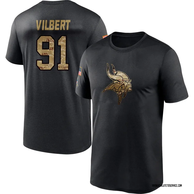 Youth Smith Vilbert Minnesota Vikings Black 2020 Salute To Service Performance T-Shirt