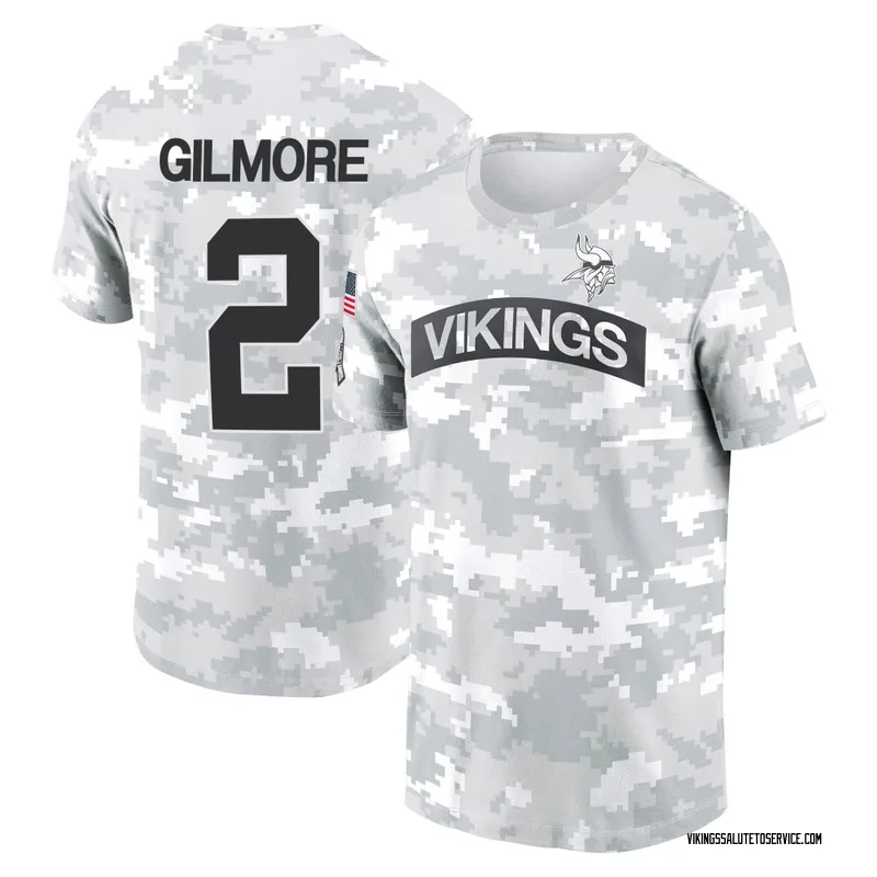Youth Stephon Gilmore Minnesota Vikings Camo Arctic 2024 Salute to Service Performance T-Shirt