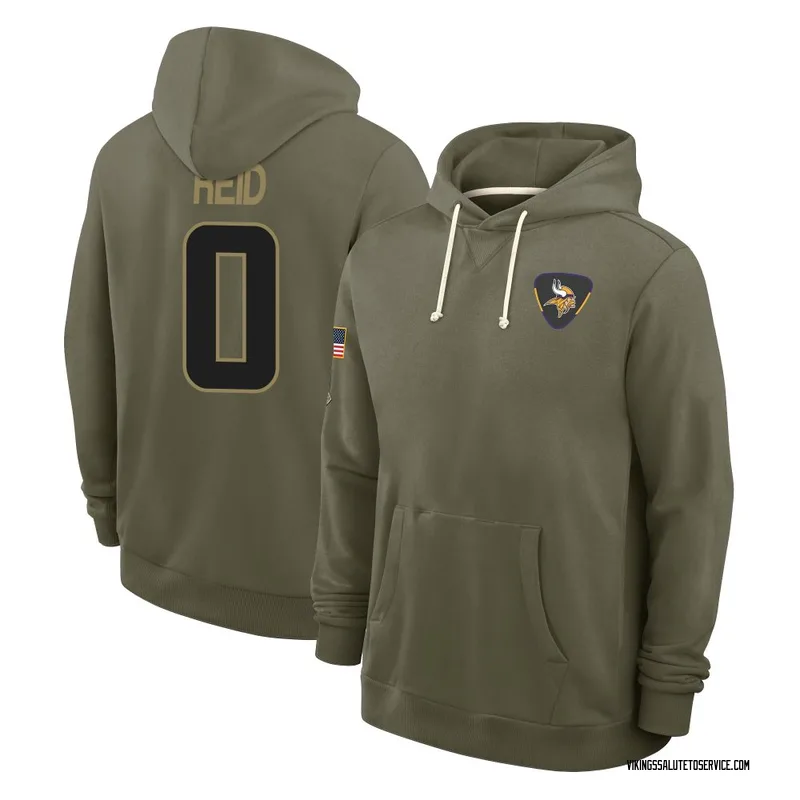 Youth Trevor Reid Minnesota Vikings Olive 2025 Salute to Service Hoodie