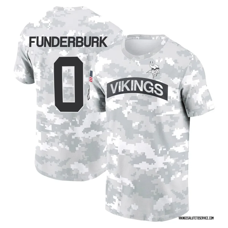 Youth Tyrek Funderburk Minnesota Vikings Camo Arctic 2024 Salute to Service Performance T-Shirt