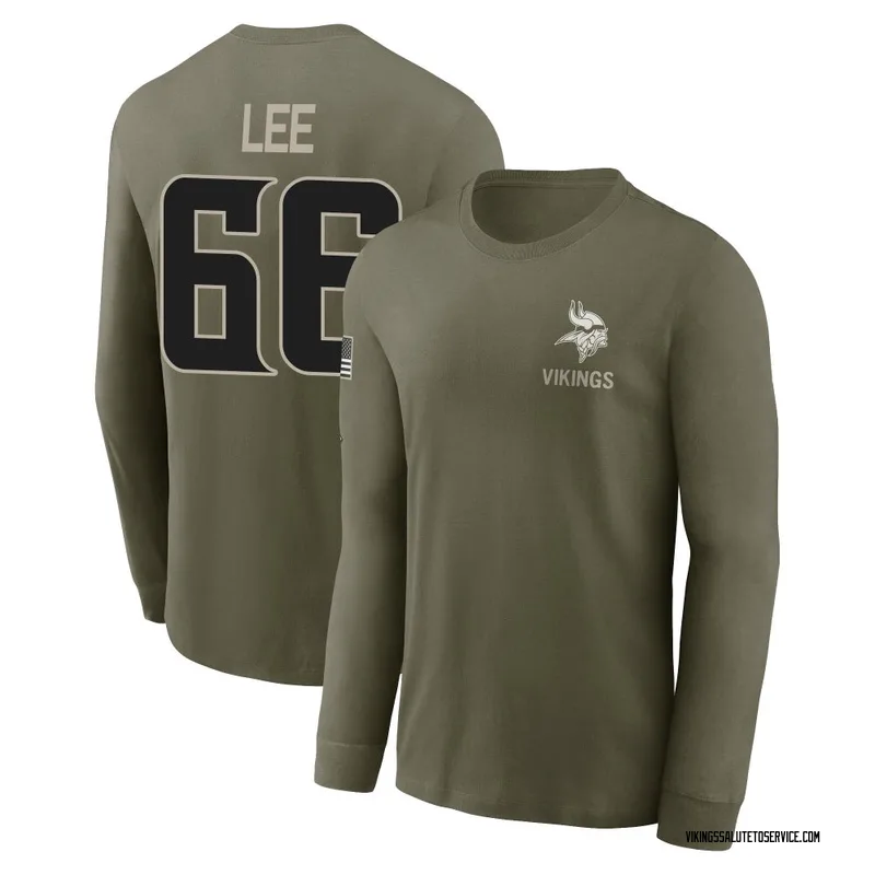 Youth Vershon Lee Minnesota Vikings Olive 2025 Salute to Service Sideline Long Sleeve T-Shirt