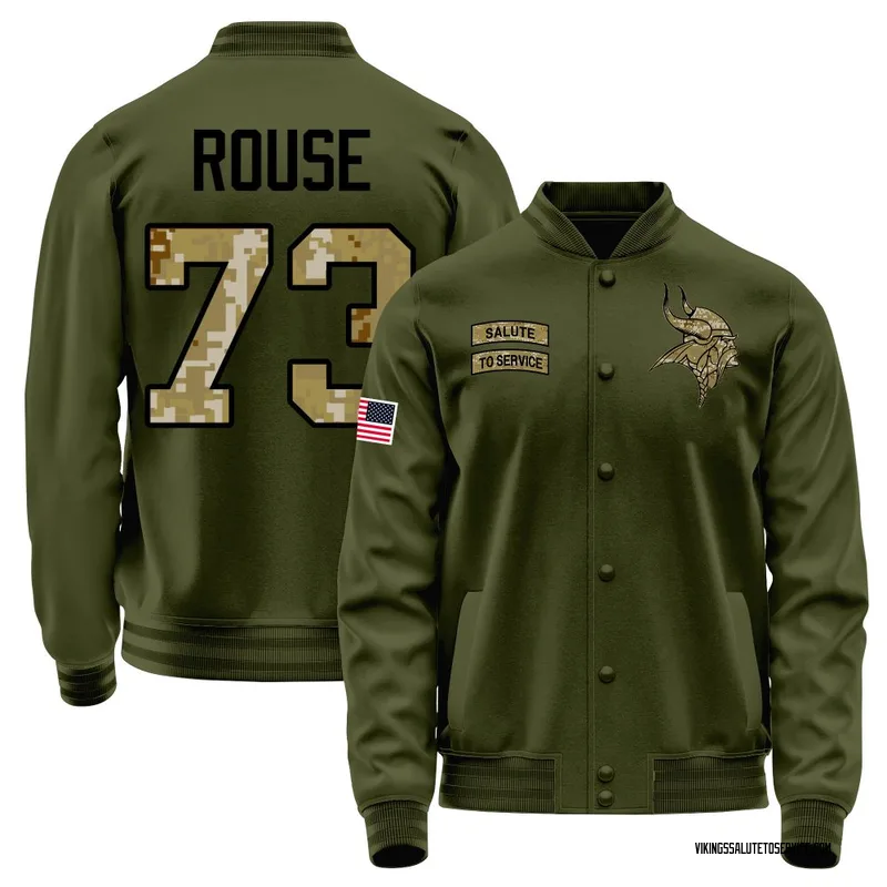 Youth Walter Rouse Minnesota Vikings Olive Salute to Service Sideline Performance Jacket