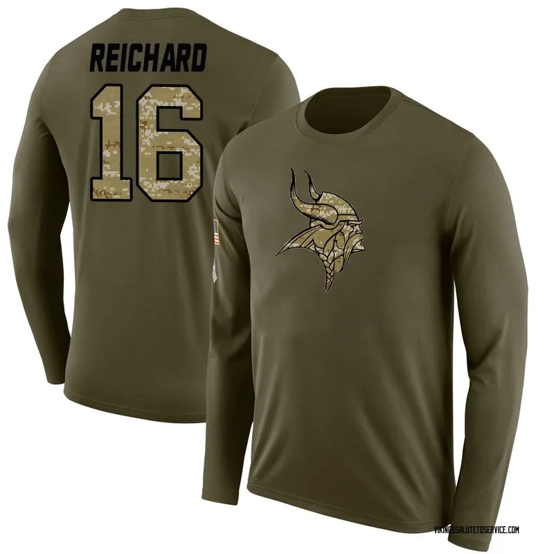 Youth Will Reichard Minnesota Vikings Legend Olive Salute to Service Sideline Long Sleeve T-Shirt
