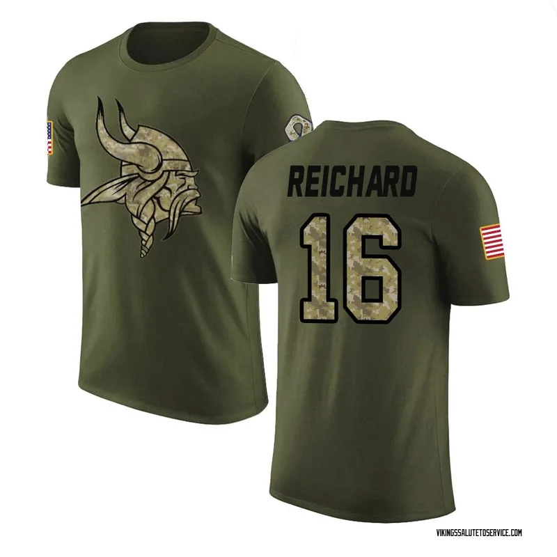 Youth Will Reichard Minnesota Vikings Legend Olive Salute to Service T-Shirt